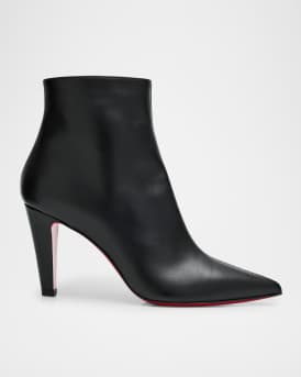 Vibella Leather Red Sole Ankle Booties 
