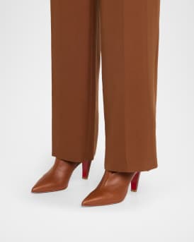 Vibella Leather Red Sole Ankle Booties 