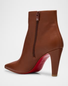 Vibella Leather Red Sole Ankle Booties 