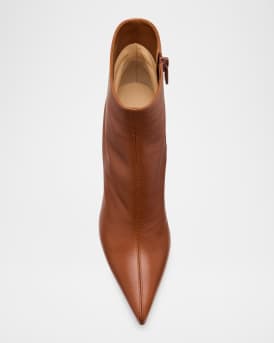 Vibella Leather Red Sole Ankle Booties 