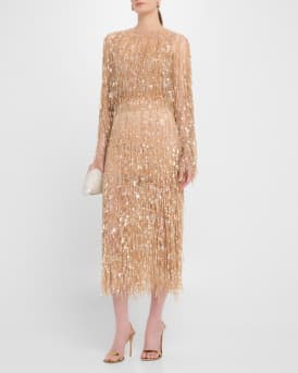 Fringe Sequined Cropped Top