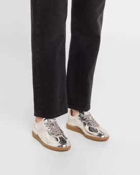 TB.490 Rife Shimmer Metallic Leather Sneakers
