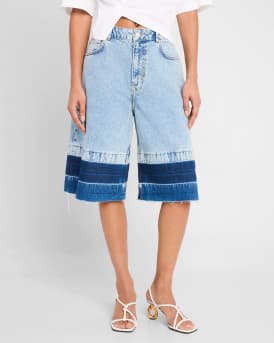 Denim Culotte Pants