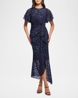 Gentry Twist-Front Fil Coupe Maxi Dress