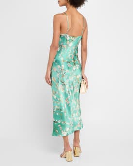 Cherry Blossom Seridie Mid-Length Slip Dress