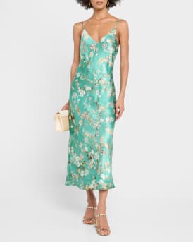 Cherry Blossom Seridie Mid-Length Slip Dress