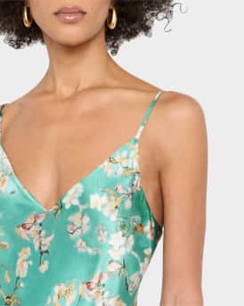 Cherry Blossom Seridie Mid-Length Slip Dress