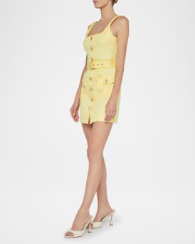 Midy Button-Front Mini Dress