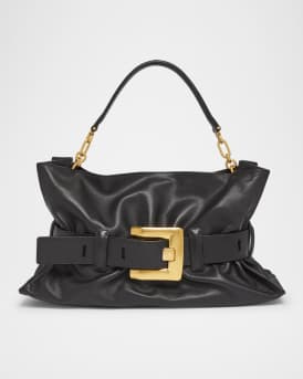 Anthem Medium Buckle Shoulder Bag in Calfskin 
