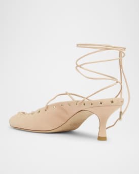 Ghiles Suede Ankle-Wrap Pumps