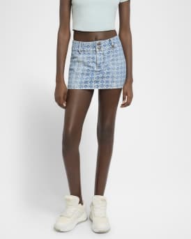 MA Quad Denim Jacquard Mini Skirt