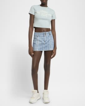 MA Quad Denim Jacquard Mini Skirt