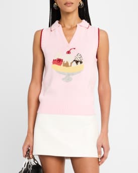 Split Sleeveless Polo Vest