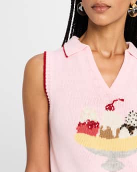 Split Sleeveless Polo Vest