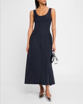 Kendall Sleeveless Technical Cotton Midi Dress