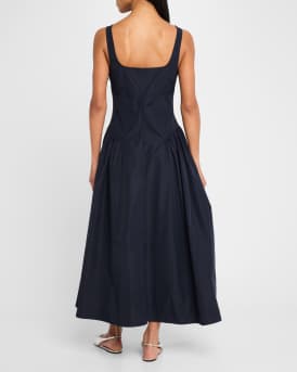 Kendall Sleeveless Technical Cotton Midi Dress