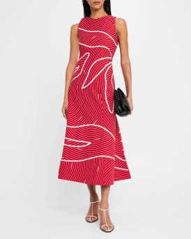 Rosie Sleeveless Striped Cotton Midi Dress