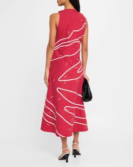 Rosie Sleeveless Striped Cotton Midi Dress