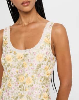 Embroidered Florine Scoop-Neck Ballerina Dress