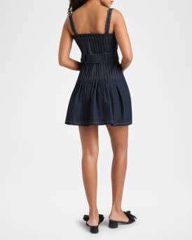 Bibi Pleated Denim Mini Dress