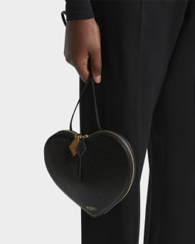 Le Coeur Crossbody Bag in Fishnet Leather