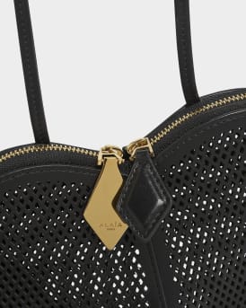 Le Coeur Crossbody Bag in Fishnet Leather