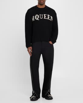 Men's Crewneck Logo Intarsia Sweater