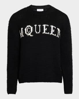 Men's Crewneck Logo Intarsia Sweater