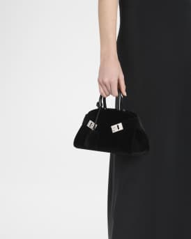 Hug Strass Velvet Top-Handle Bag