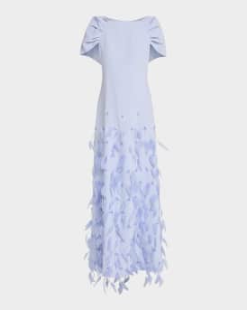 Leonor Crystal Feather Gown