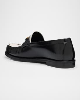 Men's Two-Tone Leather MA Chain Bit Loafers