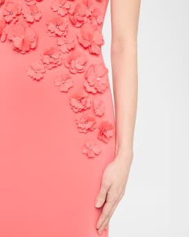 3D Floral Scuba Gown