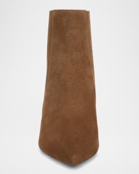 Lisa Suede Kitten-Heel Booties