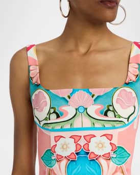Freya Square-Neck Sleeveless Fit-&-Flare Mini Dress