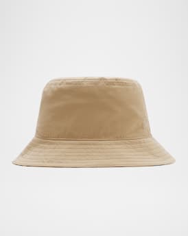 Gabardine Reversible Check-Print Bucket Hat
