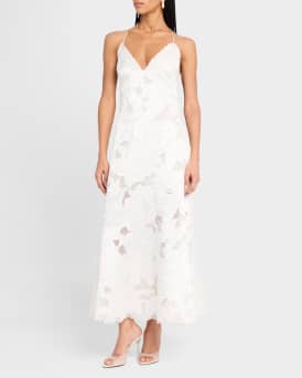 Reese Beaded Floral-Embroidered Maxi Dress