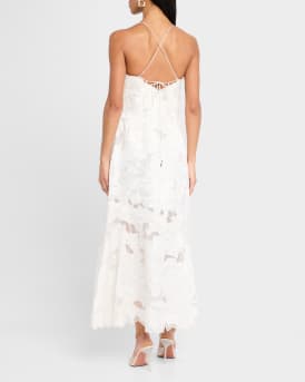 Reese Beaded Floral-Embroidered Maxi Dress