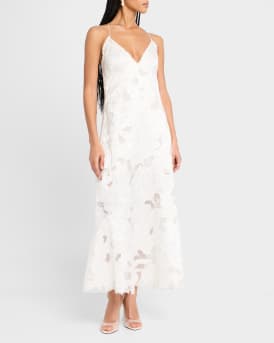 Reese Beaded Floral-Embroidered Maxi Dress