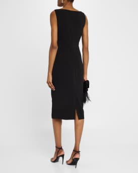 Sleeveless Draped Midi Dress