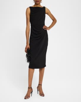 Sleeveless Draped Midi Dress