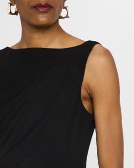 Sleeveless Draped Midi Dress