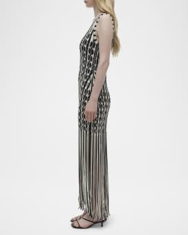 Sonia Woven Fringe Tank Dress