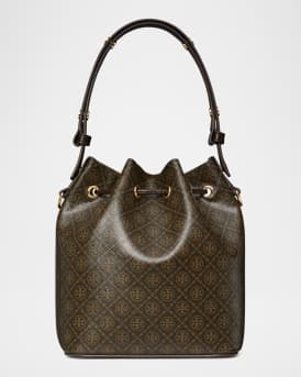 T Monogram Coated Canvas Bucket Bag