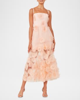 Exclusive Audrey 3D Floral Midi Dress
