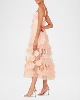 Exclusive Audrey 3D Floral Midi Dress