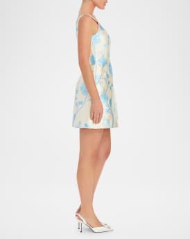 Chianti Embellished Floral-Print Mini Dress