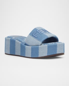 Sunshine Stripe Logo Platform Sandals