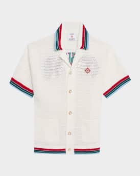 Men's Sporty Faux Crochet Shirt