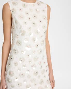 Ivette Beaded Sequin Floral Mini Dress