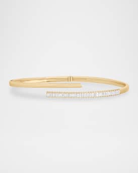 Criss Cross Baguette Diamond Bangle Bracelet